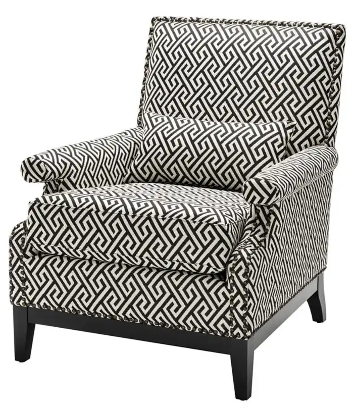 Sichere Zahlung Casa Padrino Luxury Armchair Black / White 75 x 85 x H. 93 cm - Hotel Furniture