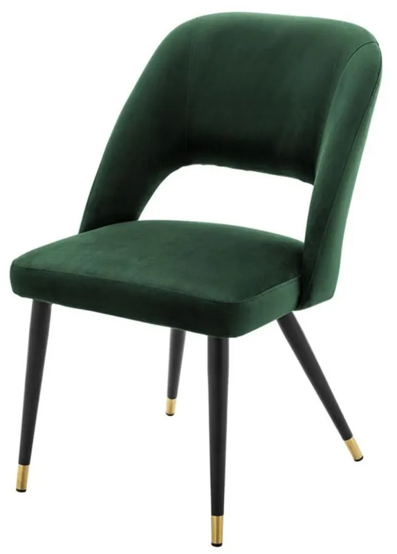 Neu Casa Padrino luxury dining chair green / black 52 x 58 x H. 85 cm - Luxury Dining Room Furniture