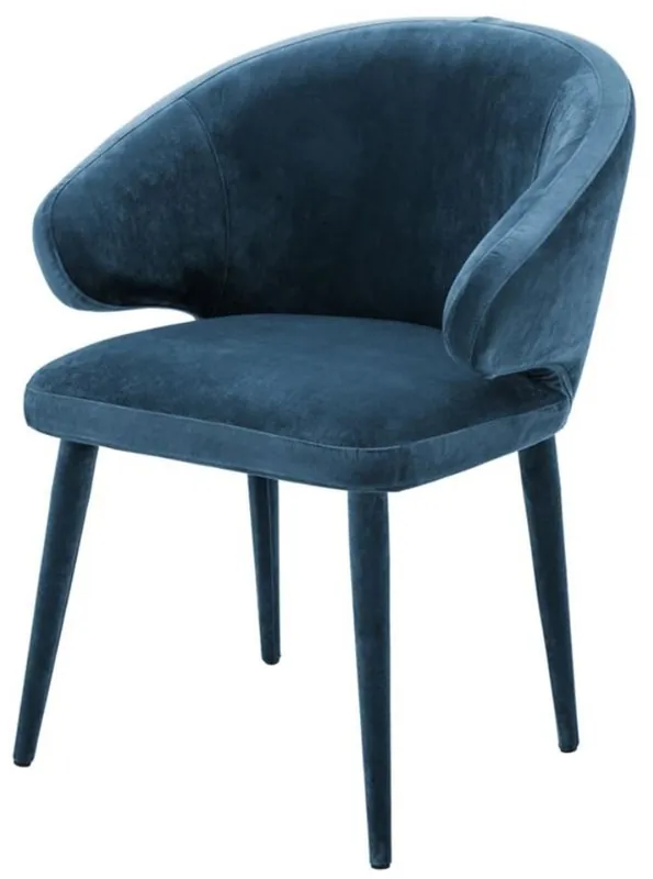 Casa Padrino designer dining chair blue 62 x 55 x H. 79 cm - Luxury Furniture Rabatt