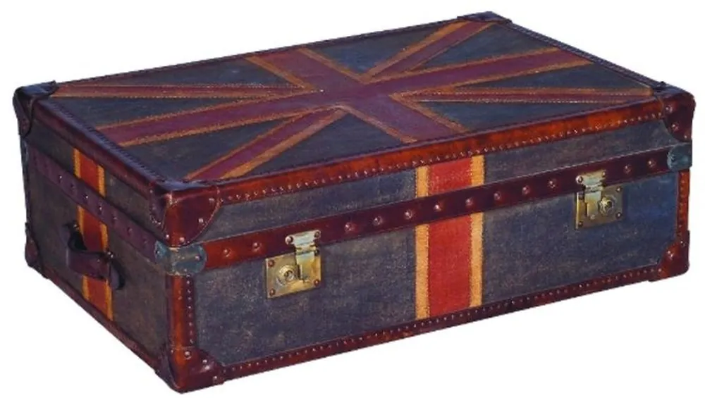Aktuell Casa Padrino Luxury Chest Union Jack 90 x 60 x H. 30 cm - Living Room Coffee Table in Suitcase Look