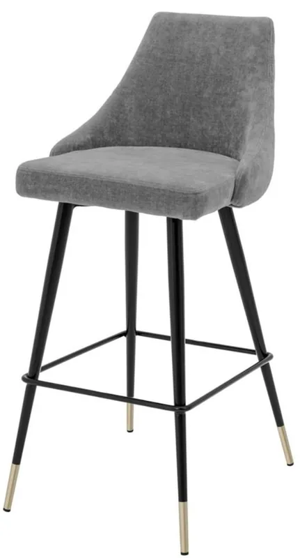 Casa Padrino luxury bar chair gray / black 47 x 52 x H. 101 cm - Luxury Bar Furniture Neue Ware