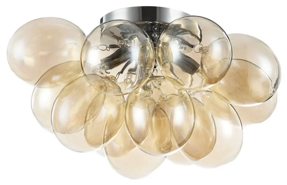 Aktuell Casa Padrino ceiling lamp cognac / silver 38 x 38 x H. 25 cm - Living Room Ceiling Lamp