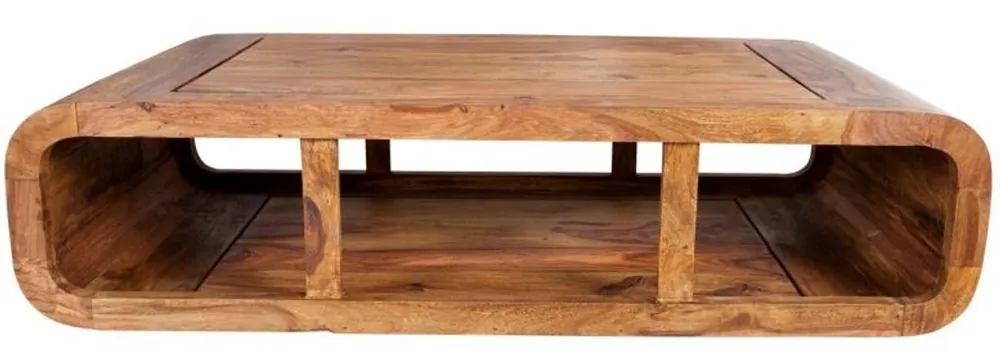 Schneller Versand Casa Padrino designer solid wood coffee table nature 100 x H. 30 cm - living room table - unique