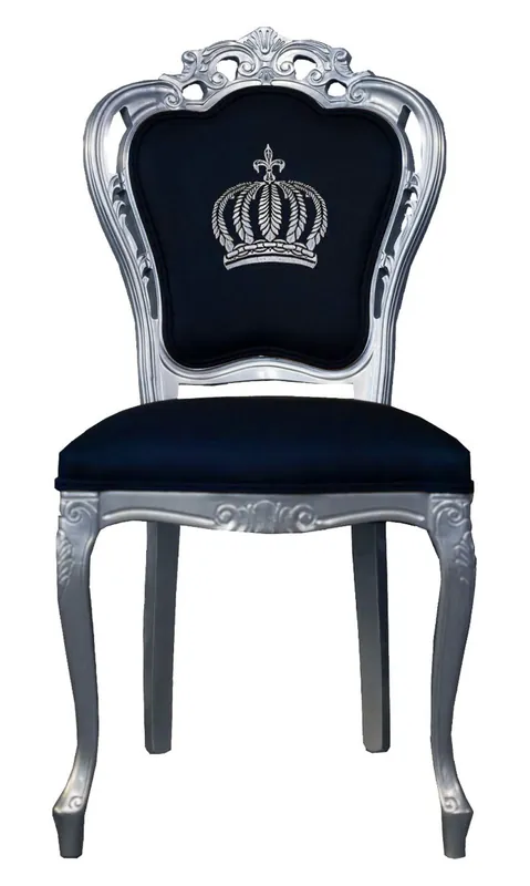 Rabatt Pompöös by Casa Padrino luxury baroque dining chair black / silver - Pompöös baroque chair designed by Harald Glööckler
