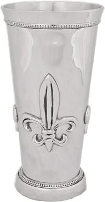 Magnificent baroque cup brass nickel plated with lilies motif by Casa Padrino Aktuell