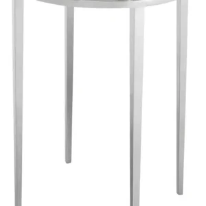 Heißes Angebot Casa Padrino luxury side table in silver with white marble top Ø 37.5 x H. 58 cm - Living Room Furniture