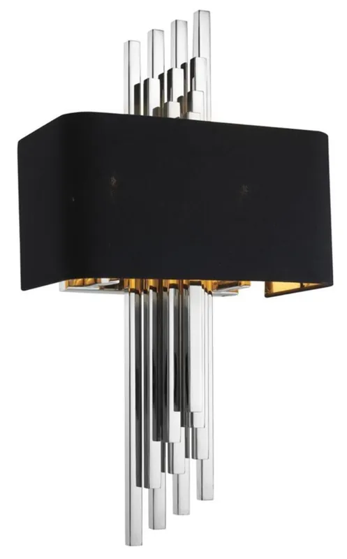 Nur Heute Casa Padrino Luxury Wall Lamp Silver / Black 31 x 16 x H. 59 cm - Luxury Collection