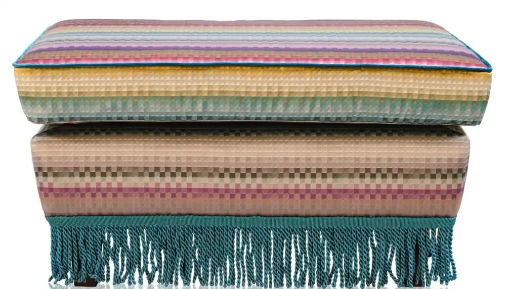 Casa Padrino Luxury Footstool Multicolor 76 x 54 x H. 40 cm - Living Room Furniture Ausverkauf