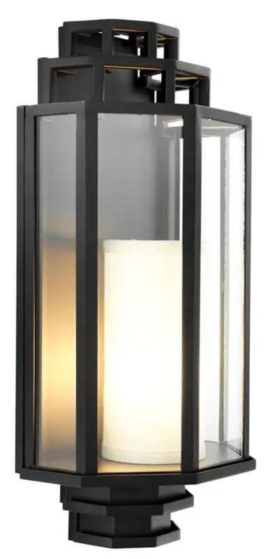 Casa Padrino Luxury Wall Lamp Black 24 x 15 x H. 48.5 cm - Hotel & Restaurant Wall Light Preis Gesenkt