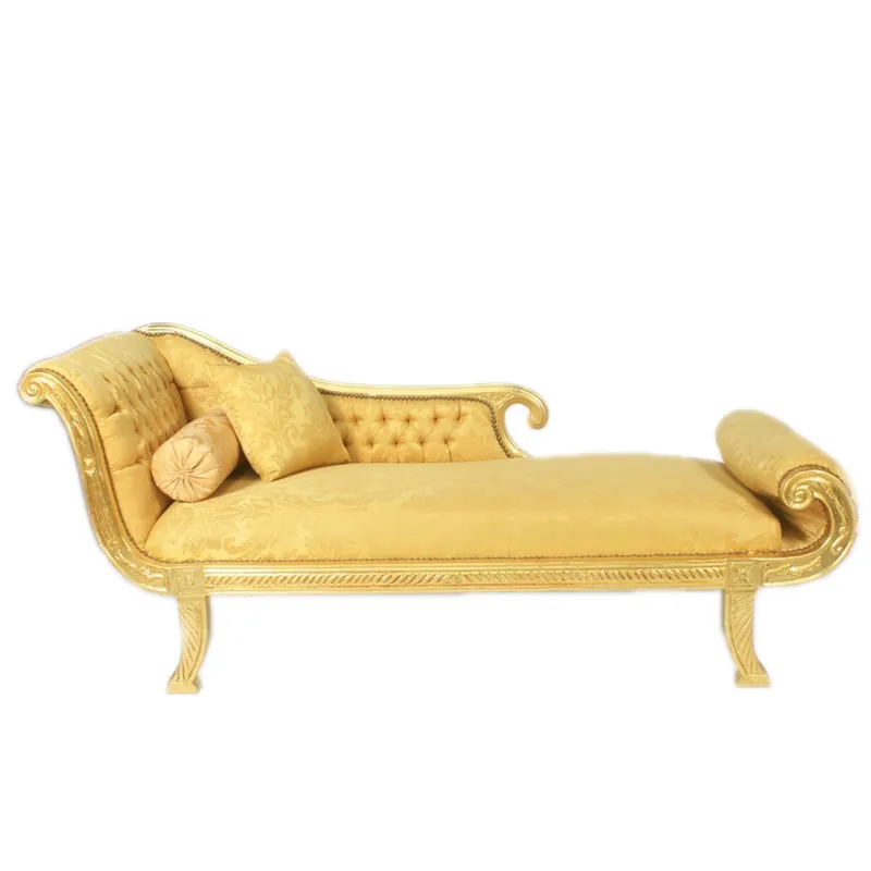 Angebot Casa Padrino baroque chaise longue, model XXL Gold Pattern / Gold left side Antique Style