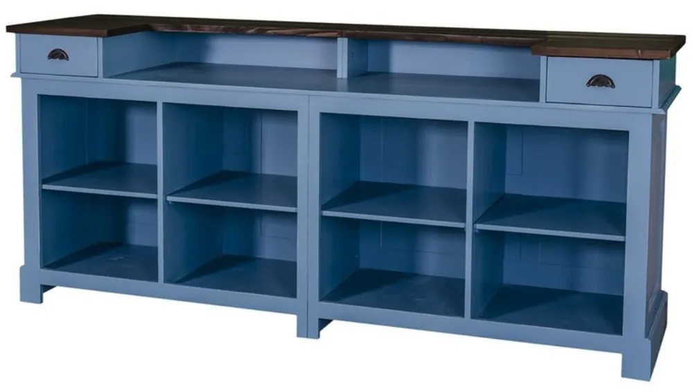Top-Seller Casa Padrino country style counter blue / black 240 x 65 x H. 107 cm - Country Style Counter
