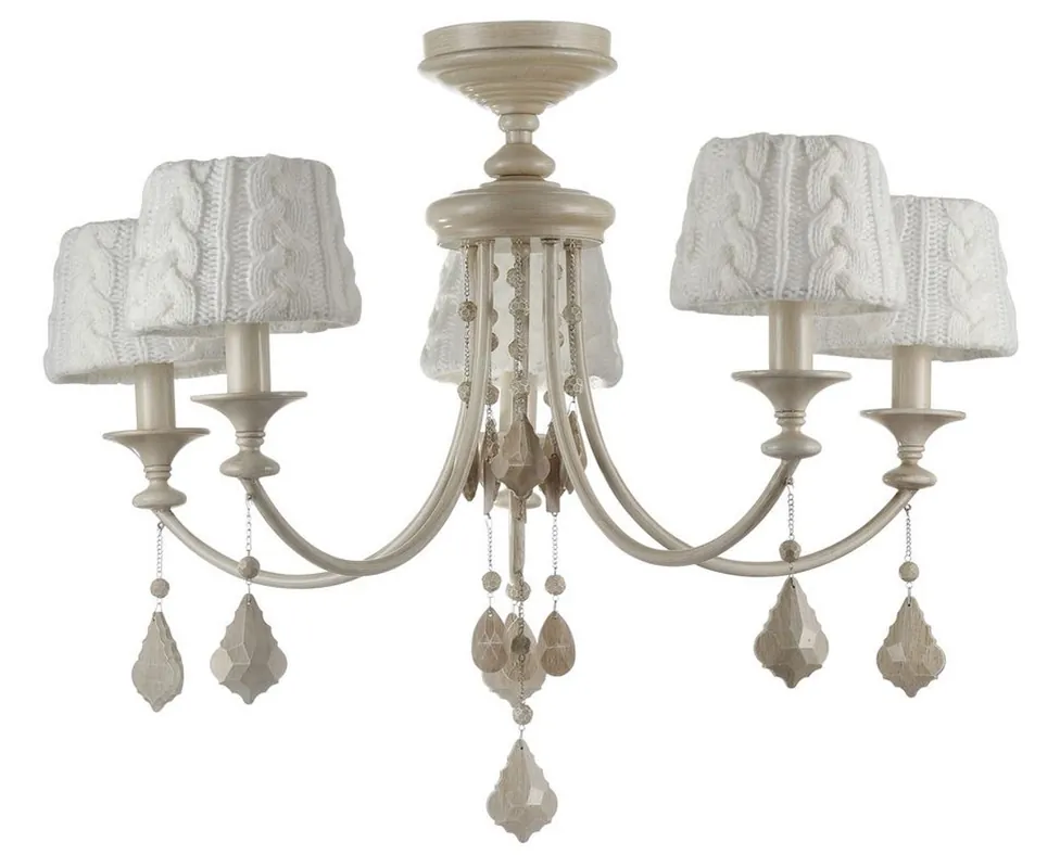 Sale Casa Padrino Baroque Crystal Chandelier 5 Flames Beige Ø 76 x H. 59 cm - Baroque Style Furniture