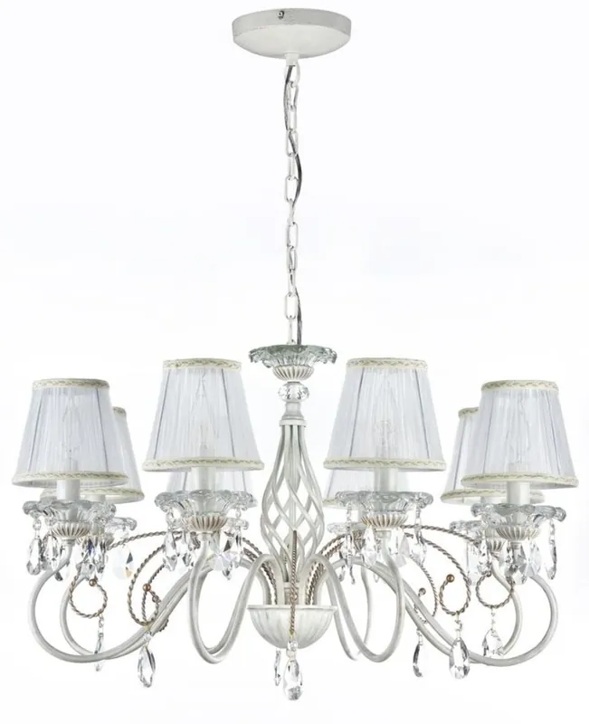 Casa Padrino Baroque Crystal Chandelier White / Gold Ø 78 x H. 45 cm - Baroque Style Chandelier Sonderangebot
