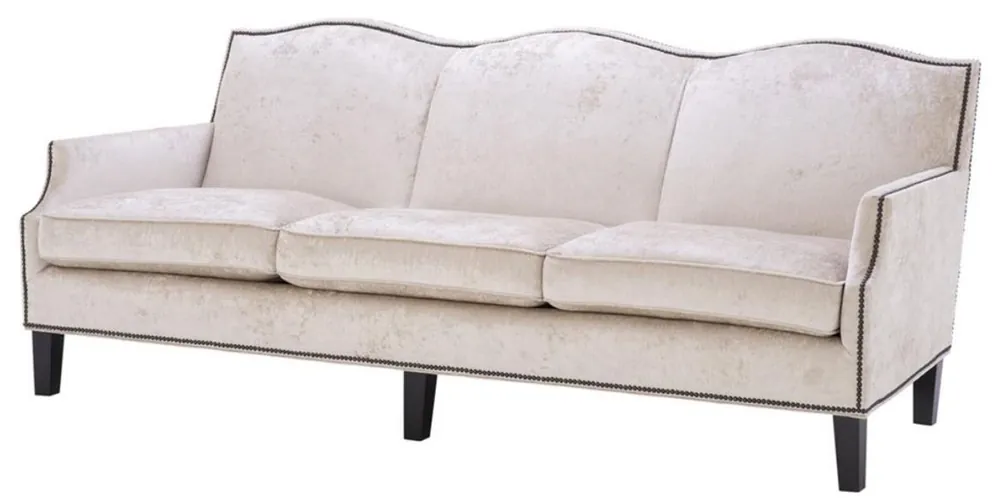 Nur Für Kurze Zeit Casa Padrino Luxury Living Room Sofa Cream / Black 220 x 98 x H. 90 cm - Limited Edition