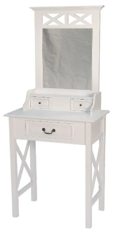 Jetzt Bestellen Casa Padrino Country Style Make-Up Table White 66 x 39 x H. 149 cm - Handcrafted Furniture in Country Style