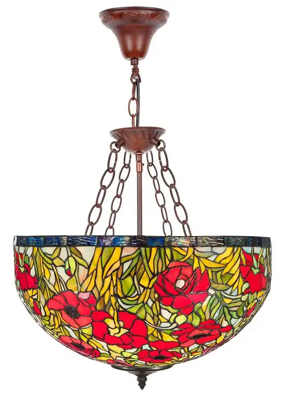 Billig Casa Padrino Tiffany Pendant Lamp Multicolor Ø 50 x H. 110 cm - Handmade Tiffany Pendant Light