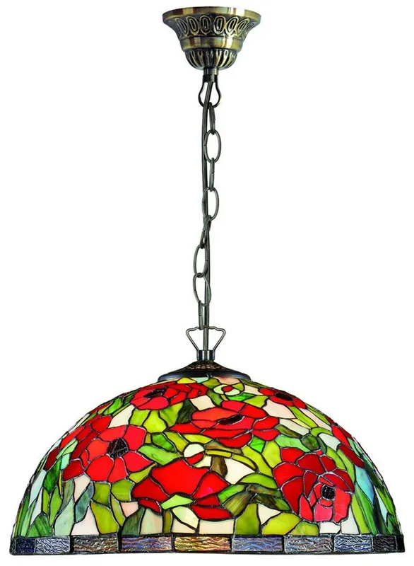 Neu Casa Padrino Tiffany Hanging Lamp / Hanging Light Multicolour Ø 40 x H. 95 cm - Tiffany Lights