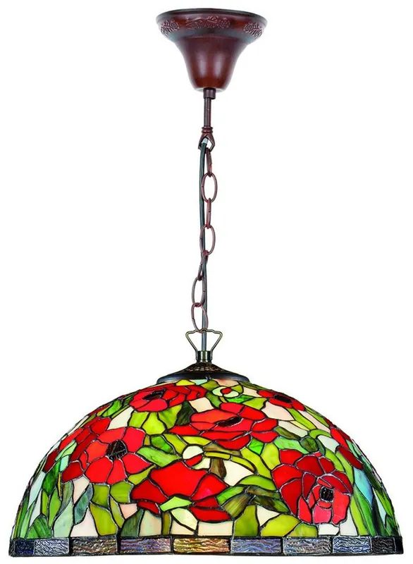 Casa Padrino Tiffany Hanging Lamp / Hanging Light Multicolour Ø 40 x H. 85 cm - Tiffany Lights Echt