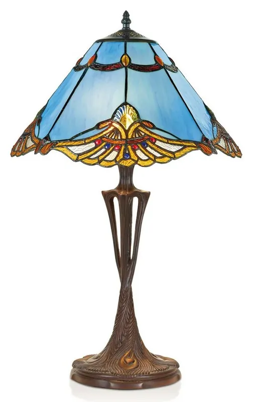 Casa Padrino Tiffany table lamp blue / multicolour Ø 40 x H. 60 cm - Handmade Table Light Nur Heute