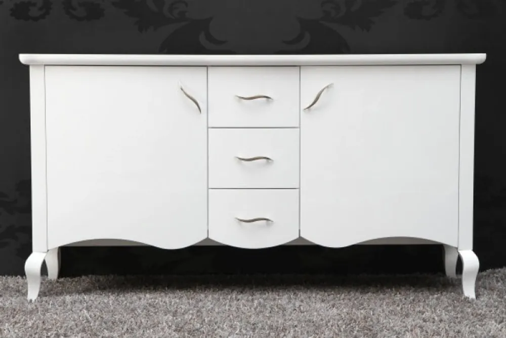 Neue Ware Casa Padrino Baroque chest of drawers white high gloss 13202 - Modern Baroque furniture