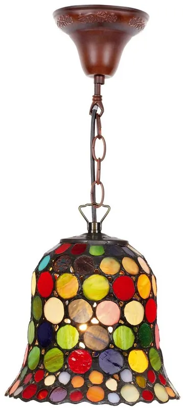Casa Padrino Tiffany Hanging Lamp / Pendant Lamp Multicolor Ø 16 cm - Handmade Tiffany Lamp Sichere Zahlung