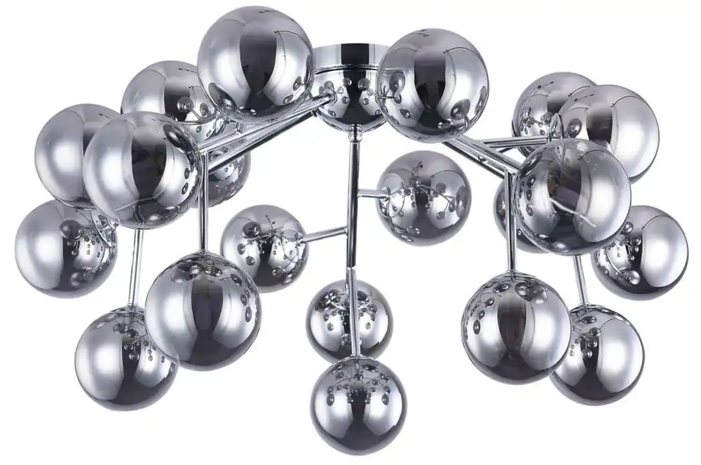 Casa Padrino Living Room Ceiling Lamp Silver Ø 75 x H. 25 cm - Ceiling Light with Spherical Lampshades Ausverkauf