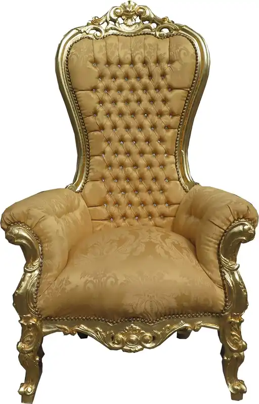 Online Kaufen Casa Padrino Baroque Throne Armchair Majestic Medium Gold Pattern / Gold Mod2 with Bling Bling Rhinestones - Giant Armchair - Throne Chair Tron