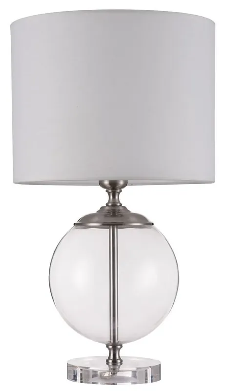 Casa Padrino Table Lamp Silver / Cream Ø 30 x H. 52 cm - Modern Table Lamp with Metal Frame and Glass-Blown Decorative Element Neue Ware