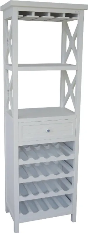Beliebt Casa Padrino country style shelf cabinet with drawer and bottle compartments white 58 x 37 x H. 176 cm - Country Style Furniture