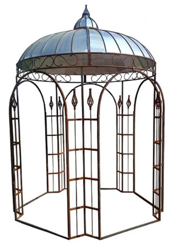 Casa Padrino Pavilion Ø 220 x H. 330 cm - Various Colors - Garden Pavilion made of Wrought Iron with Galvanized Tin Roof Schneller Versand
