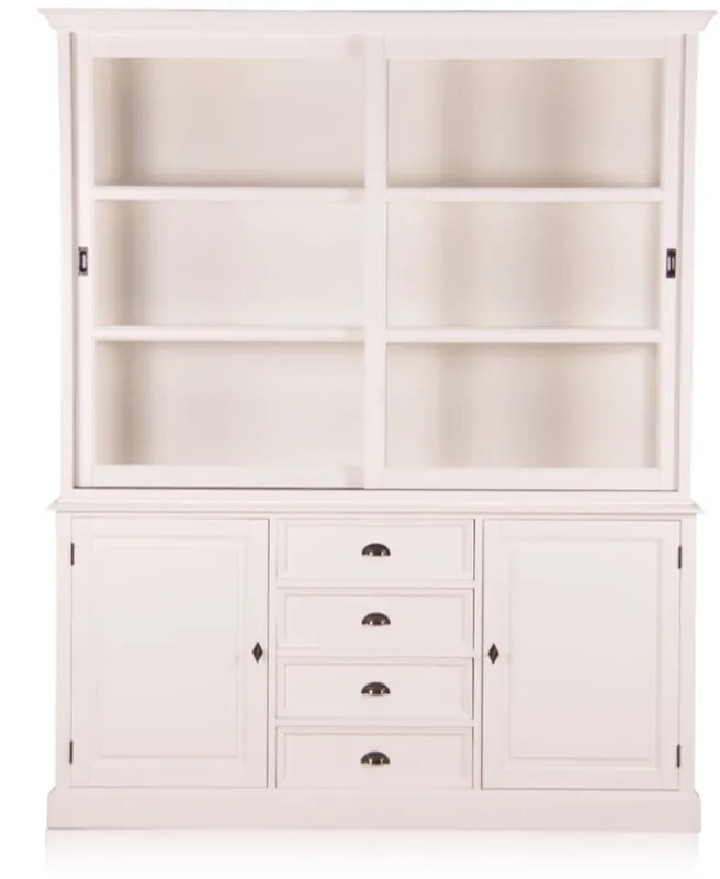 Sonderangebot Casa Padrino Country style wall cabinet antique white with 2 doors and 4 drawers 185 x 43 x h 225 cm - country style furniture