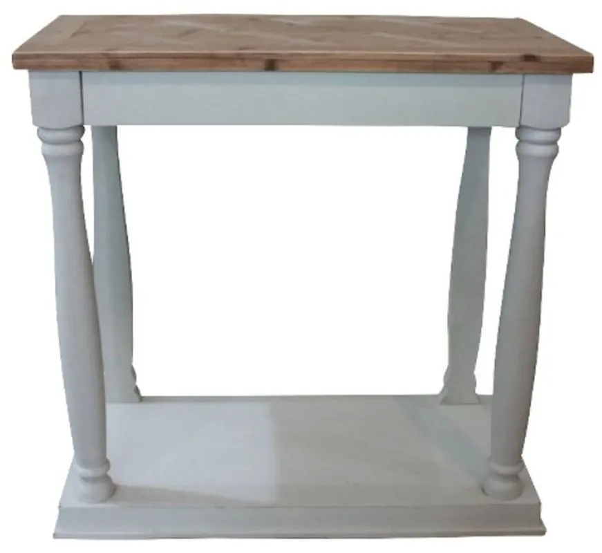 Casa Padrino Country Style Console White / Natural 81 x 40 x H. 80 cm - Handmade Country Style Console Table Zertifiziert
