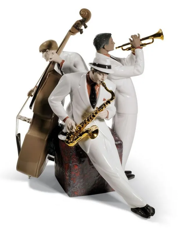 Casa Padrino Luxury Porcelain Jazz Trio Multicolor 30 x H. 35 cm - Limited Edition Knallerangebot