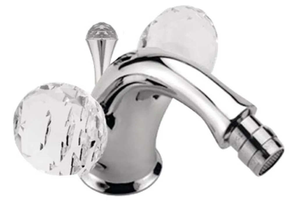 Luxury Bathtub Tap with Swarovski Crystal Glass Silver 12 x H. 10.5 cm - Luxury Bathroom Accessories Made in Italy Billig