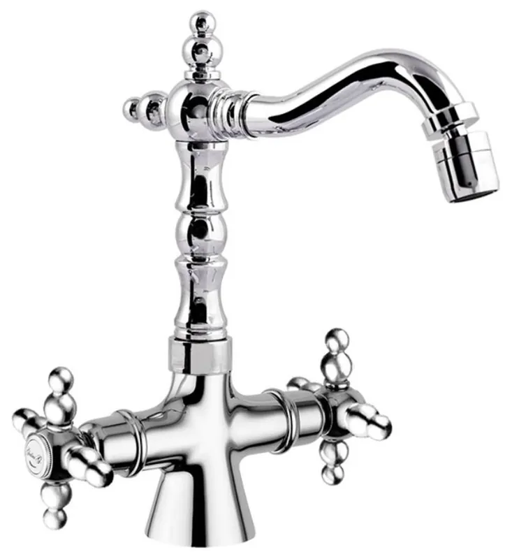Preisknaller Art Nouveau Retro Washbasin Faucet Silver H. 23.5 cm - Nostalgic Bathroom Accessory