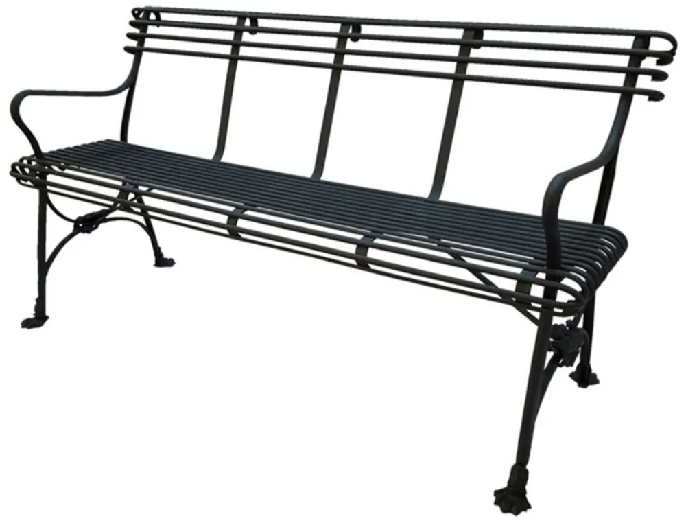 Casa Padrino Wrought Iron Bench / Garden Bench Black 140 x 60 x H. 90 cm - Nostalgia Garden Furniture Bestpreis