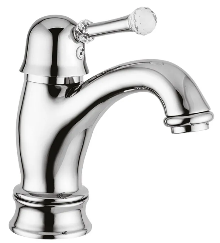 Direkt Vom Hersteller Luxury Basin Mixer with Swarovski Crystal Glass Silver H. 16.5 cm - Luxury Single Lever Basin Mixer