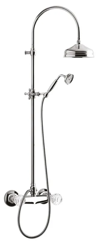 Rabatt Luxury Bathroom Shower Set with Swarovski Crystal Glass Silver - Art Nouveau Retro Shower and Bathtub Faucet Chrome Shower Set