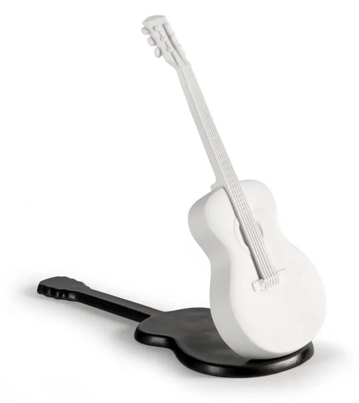 Top-Preis Casa Padrino Luxury Porcelain Acoustic Guitar White / Black 20 x H. 18 cm - Handmade Living Room Decorative Sculpture