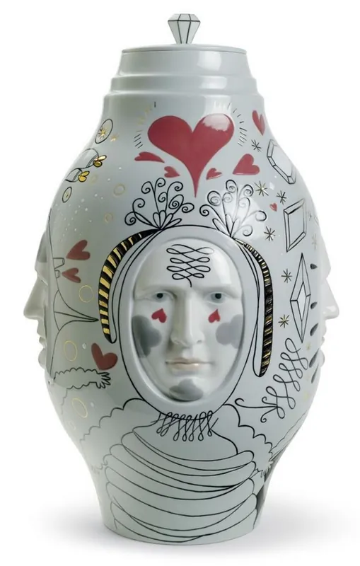 Casa Padrino Designer Porcelain Vase Gray / Multicolor Ø 27 x H 39 cm - Handcrafted & Hand Painted Luxury Deco Object Begrenztes Angebot