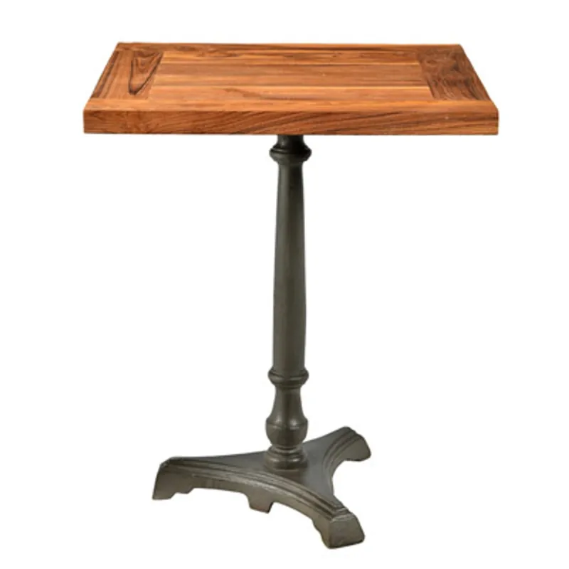 Schneller Versand Casa Padrino Art Nouveau luxury table / side table teak wood / iron 60 x 60 x H74 cm Mod2 - Cafe Restaurant furniture