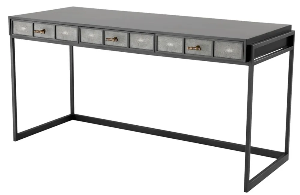 Casa Padrino luxury desk with 3 drawers black / gray 150 x 60 x H. 75 cm - Luxury Office Furniture Bestpreis