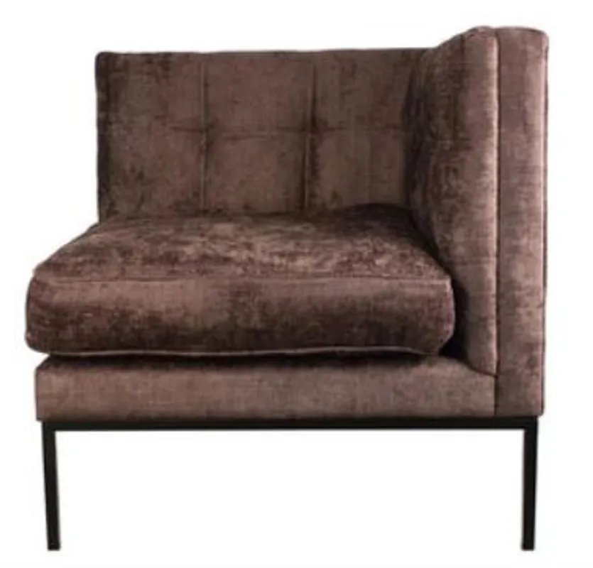 Casa Padrino Lounge Corner Armchair Brown / Black 83 x 83 x H. 83 cm - Luxury Furniture Schneller Versand