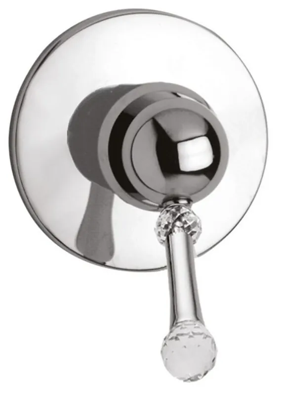 Luxury Shower Concealed Mixer Tap with Swarovski Crystal Glass Silver Ø 11.5 cm - Bathroom Fittings Made in Italy Saisonangebot