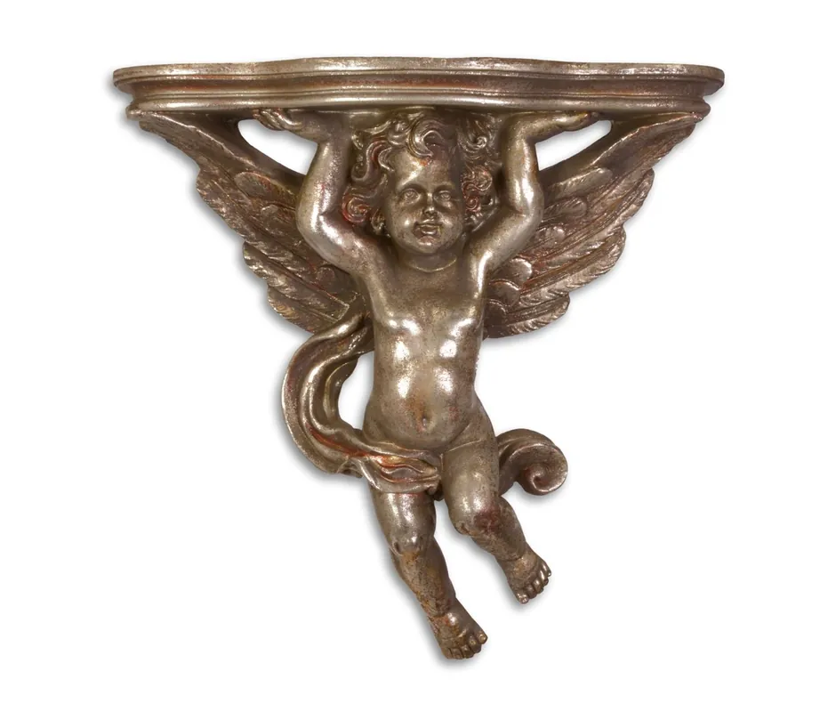 Bestpreis Casa Padrino Barock Wall console with Angel Bronze 15 x 37,9 x H.37,3 - Hotel Möbel