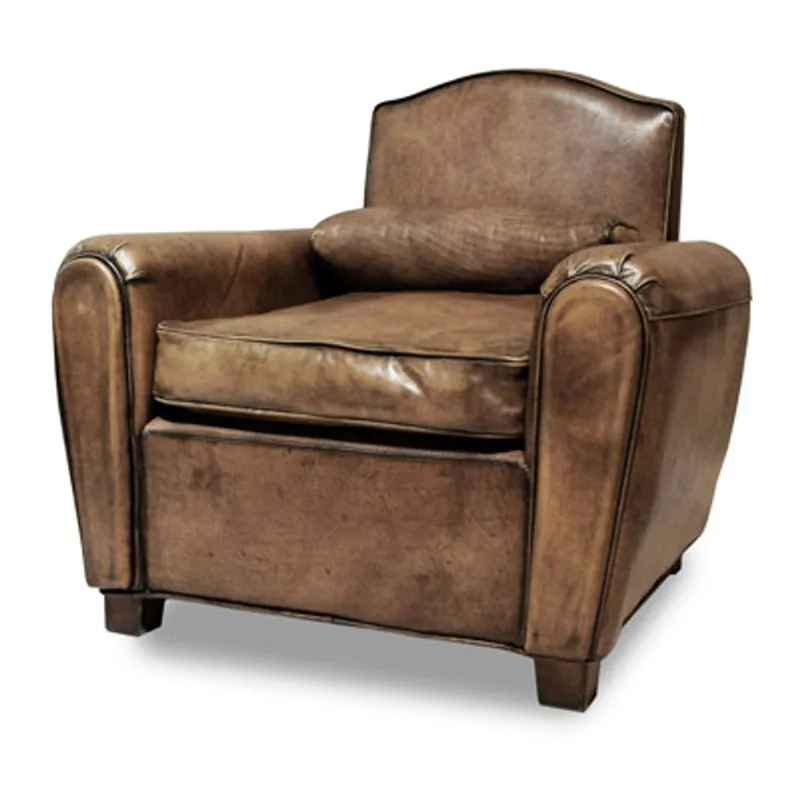 Preisreduziert Casa Padrino Luxury Buffalo Genuine Leather Armchair Tan - Lounge Chair - Vintage