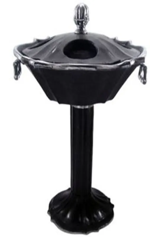 Wochenendangebot Casa Padrino Baroque wine cooler stand for 4 bottles aluminum / antique silver H 80 cm, diameter 43 cm - wine holder hotel decoration