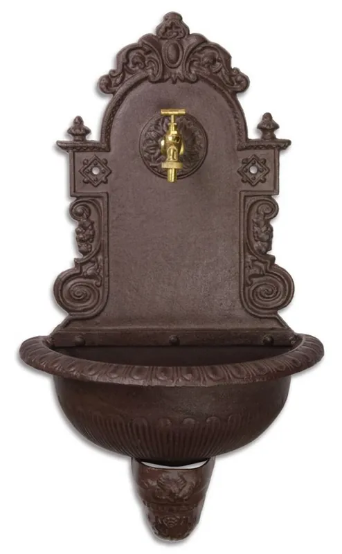 Casa Padrino Art Nouveau Wall Fountain Brown 44.2 x 24.1 x H. 76.2 cm - Garden Furniture and Decoration Sonderangebot
