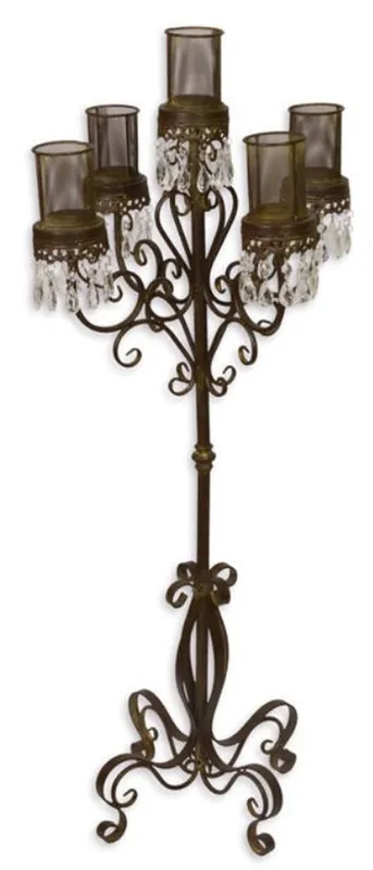 Casa Padrino Candle Holder / Candle Stick Brown Ø 50 x H. 121 cm - Art Nouveau Garden Decoration Heißes Angebot