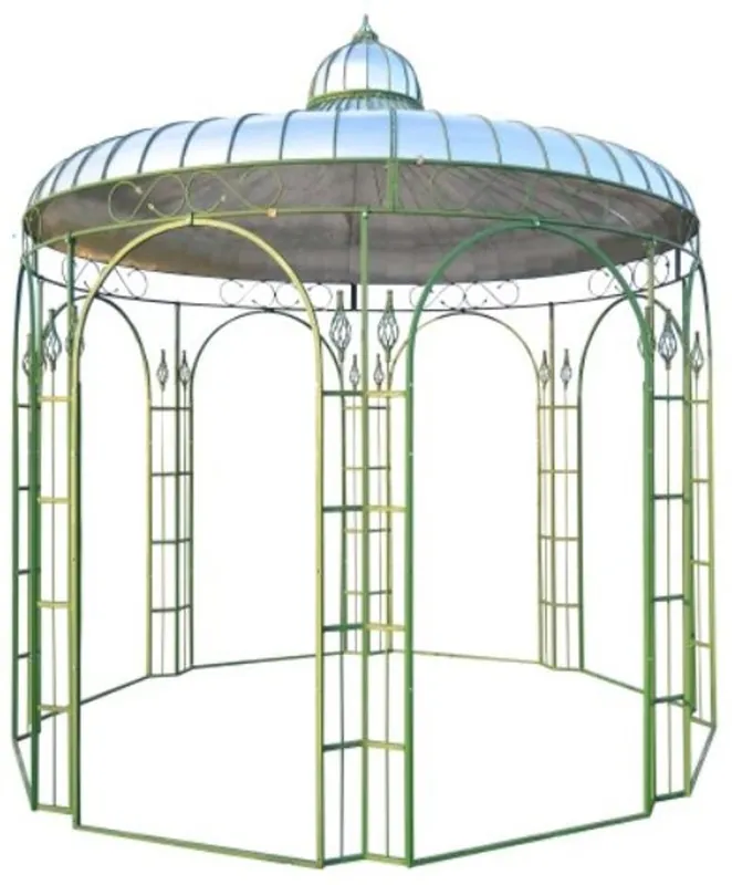 Casa Padrino Pavilion Ø 325 x H. 350 cm - Various Colors - Garden Pavilion made of Wrought Iron with Galvanized Tin Roof Begrenztes Angebot